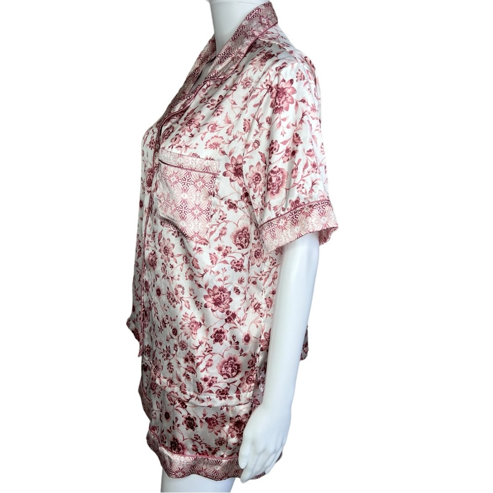 Haute Hippie Pink White Floral Pajama Set M - Picture 2 of 10